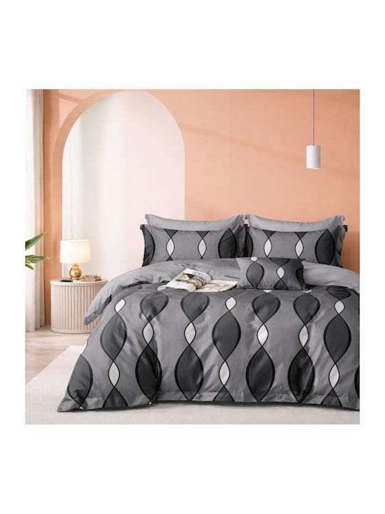 My Home Luxury Double Duvet Cover Set With 2 Pillowcases 220x240cm Multicolour