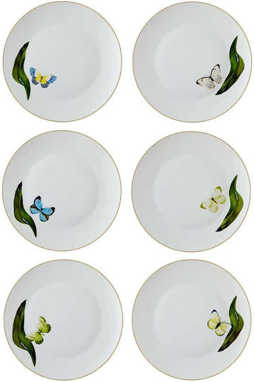 Hermia Shallow Porcelain Multicolour Plate Diameter 27cm 6 Pieces