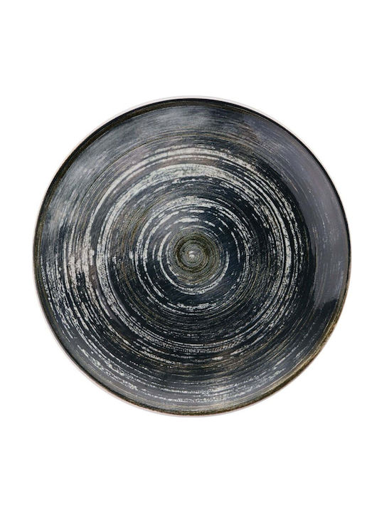 Hermia Πιάτο Ρηχό Κεραμικό Μαύρο με Διάμετρο 25.5cm 6τμχ