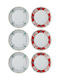 Hermia Shallow Porcelain Multicolour Plate Diameter 27cm 6 Pieces