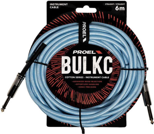 Proel Cable 6.3mm male - 6.3mm male 6m BULK100CLU6BL