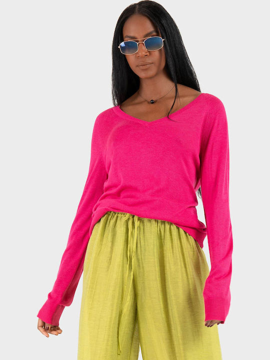 Only Vienna Damen Pullover mit V-Ausschnitt Rosa