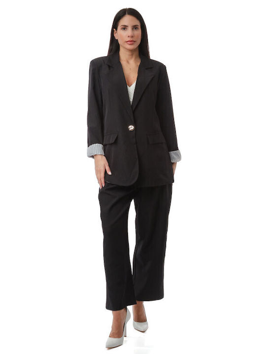Set Negru Pantalon Sacou