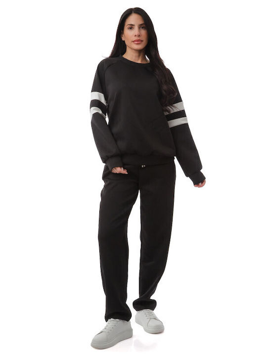 Schwarzes Set Damenhose Bluse