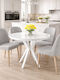 Round Kitchen Table Agnes White Glossy 90x90x73cm
