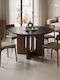 Merge Kitchen Table with Black Marble Surface 130x130x75cm