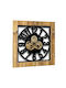 Braune Hölzernes Platz Wanduhr Mit Zahnrädern 60x60cm