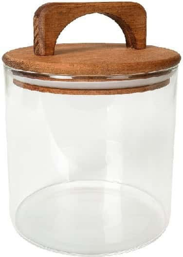 Espiel Set 6 Bucăți Vaze Utilizare Generală cu Capac Lemn Transparent 350ml 6 Bucăți