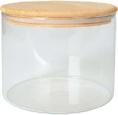 Espiel Set of 6 General Use Transparent Wooden Food Jars with Lid 350ml 6 Pieces