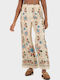 Twill Women's Fabric Trousers Ivory
