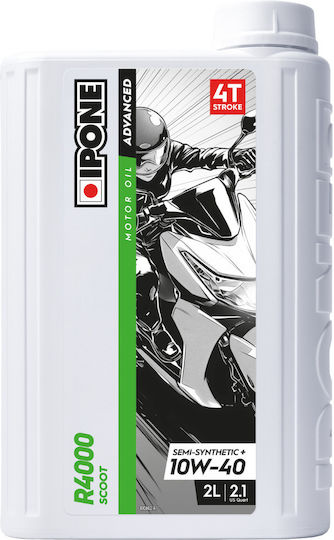 Ipone R4000 Scoot 10W-40 Ημισυνθετικό Λάδι Μοτοσυκλέτας για Τετράχρονους Κινητήρες 2lt