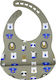 Queen Mother Animals Waterproof Silicone Baby Bib with Pocket Dark Gray