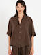 Short Sleeve Women's Shirt Brown
