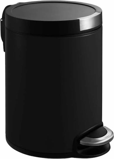 Eko Eko Artistic Waste Bin made of Inox Steel with Pedal Black 5lt