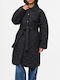 Long Women's Jacket for Winter Black