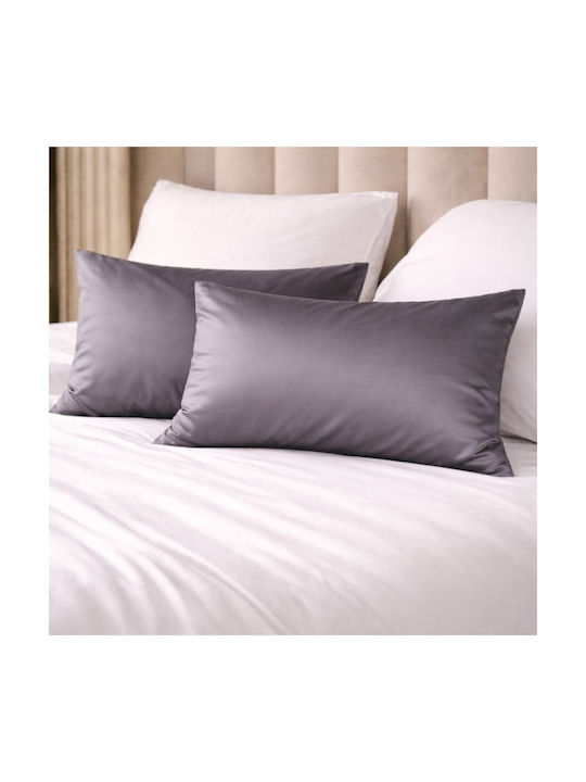 First Choice Set Pillowcases with Envelope Cover Gray 50x70cm
