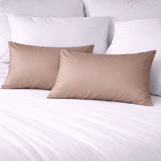 First Choice Σετ Μαξιλαροθήκες με Φάσα Light Brown 50x70εκ.