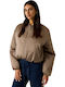 Women's Bomber Jacket Beige/Brown