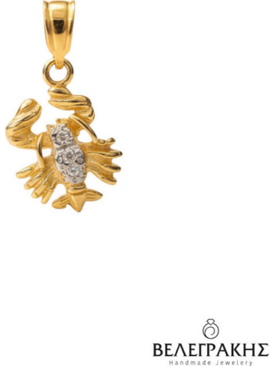 Velegrakis Skorpion Tierkreiszeichen Charm aus 14K Gold