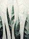 Modern Elegant Urban Jungle Leaves Marble Green White Wallpaper