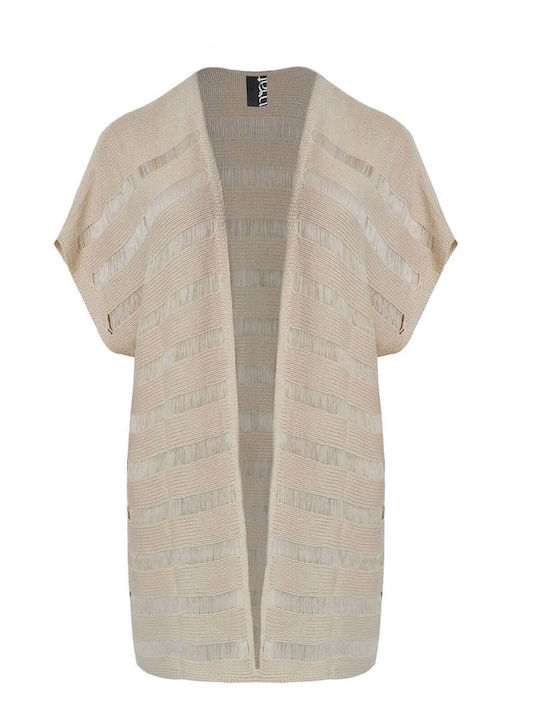Cardigan Scurt Tricotat Pentru Femei Ecru