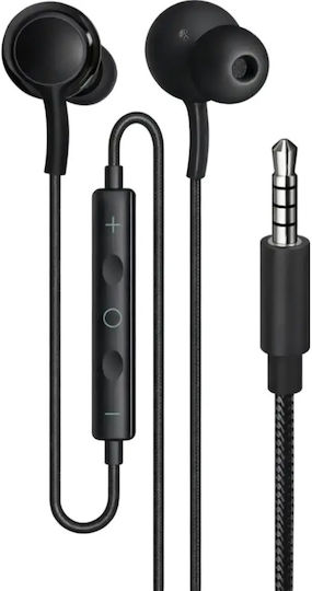 Mlk+ R-819 Енсърмени Слушалки In Ear Микрофон Джак 3.5mm Оплетен Кабел Черни