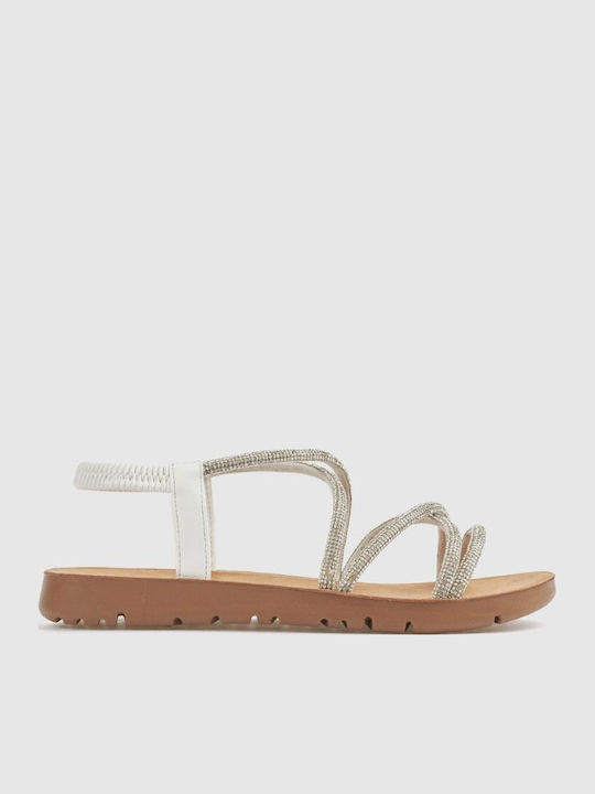 Verde Women's White Flat Sandals