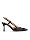 Spitze Zehe Pumps mit Stiletto Absatz in Schwarz