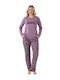 Pijamangel Set De Pijamale Dama De Iarnă Violet Deschis Pangel2204