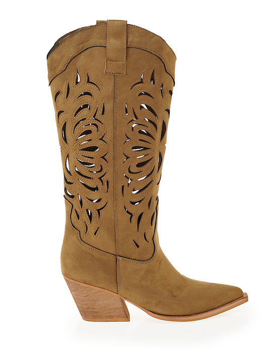 Kalista Suede Women's Cowboy Boots Tabac Brown