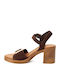 Damen Sandalen Braun Leder