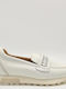 Leather Women's Loafers in White Colour