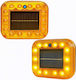 Set of 2 Solar Warning Led Lights Ip67 85×110mm Magnetic Base Trucks