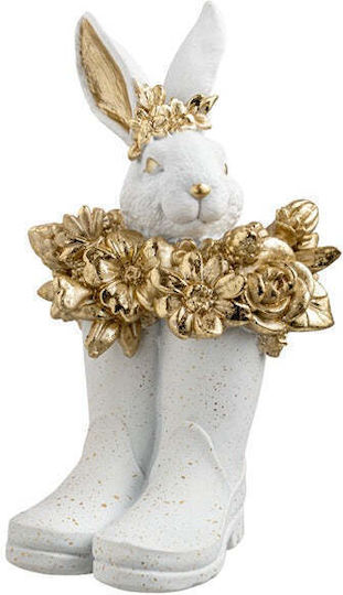 Polyester Rabbit Boot White Gold 10.5x10.5x19cm