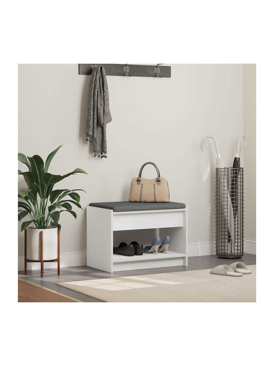 Entryway Furniture with Bench White 63x38x45 cm