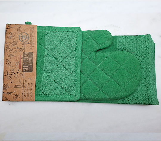 Kaemingk Mănușă De Bucătărie Din Țesătură Verde 3 Bucăți