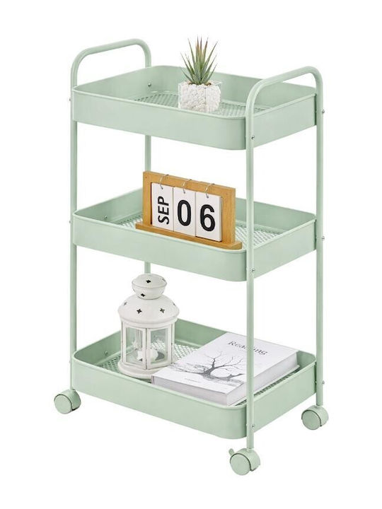 Next Metal Kitchen Trolley 3 Tiers Green 43x30x70.5cm