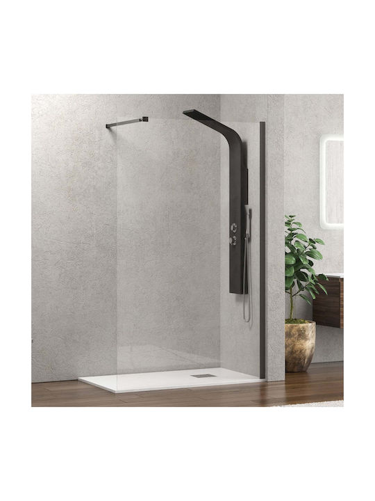 Karag Walkin 1 Feste Seite Für Dusche 80x200cm Klarglas Gun Metal