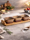 Karvounis Dessert Tower Stand 3 Slots with Base Made of Beige Porcelain