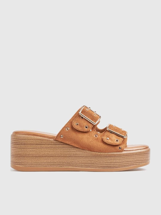 Summer Women's Platform Slippers Style Tabac Brown