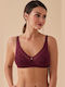 Burgundy Minimizer Bra without Padding & without Underwire