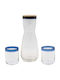 Hermia Glass Decanter with Stopper and Glasses White 1000ml 3 Pieces