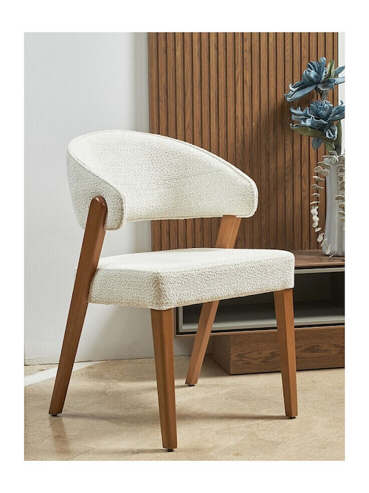 Kova Πολυθρόνα Τραπεζαρίας Ξύλινη Beige 60x46x55εκ.