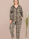 Lady Winter Damen Schlafanzug Set Braun