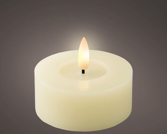 Kaemingk Decorative LED Table Lamp Warm White Wax Polish Candle 7x6cm