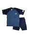 Enrico Coveri Sommer Herrenpyjama Blau avio
