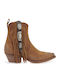 Women's Ankle Boots Cowboy with Medium Heel Tabac Brown