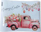 Αυτοκόλλητο Βιτρίνας 30x40cm Happy Easter Κόκκινο Φορτηγάκι Αυγά 1 Τεμάχιο