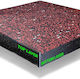 Gym Floor Double Layer Black+Red+White 70% 100x100x2cm Connectors Alpine