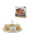General Trade Appetizer Stand with Porcelain Base Beige 6 Pieces